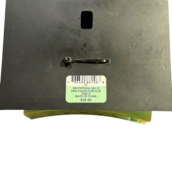 I.n.c. International Concepts Silver-Tone Chain Green Claw Hair Clip, Green - Picture 3 of 3